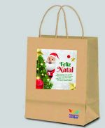 Adesivo para Sacola Kraft Boas Festas10x10cm