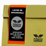 Lacre Adesivo Fecha Embalagem Retangular 3x6cm